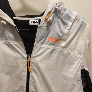 Fila White Jacket with Orange Details Windbreaker